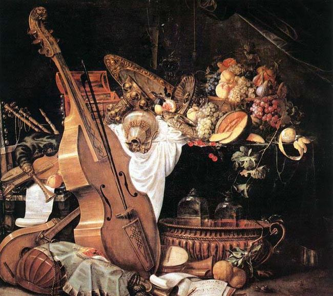  Vanitas Still-Life with Musical Instruments after 1661